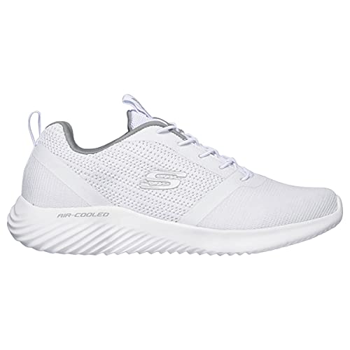 Skechers Herren Bounder Sneaker, White Mesh Pu Trim, 42.5 EU – Ansicht 6