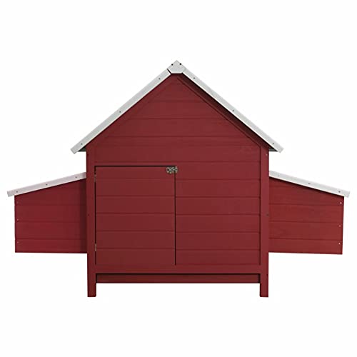 Chenshu Hühnerstall, Kaninchenstall, Legenester Für Hühner, Hühnerhaus, Rot 157x97x110 cm Holz – Bild 5