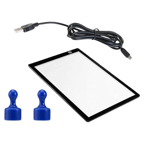 CALLARON Tablero de Dibujo LED A4 con 3 Niveles de Brillo Ajustable, Mesa de Luz Magnética Portátil con Cable USB y 2 Imanes, Caja de Luz para Calcar Adecuado para Dibujo, Diseño