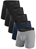 5Mayi Men's Boxer Briefs Fly Front with Pouch Athletic Mens Underwear Performance Boxer Briefs for Men Pack M