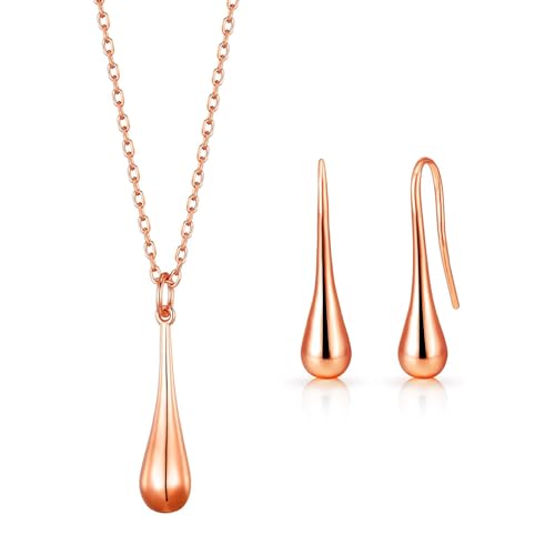 Philip Jones Rose Gold Plated Teardrop Set