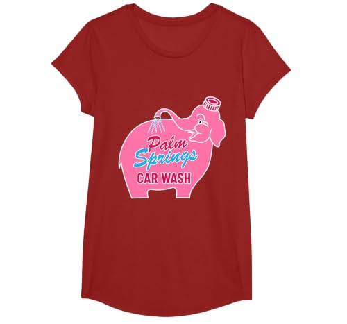 Palm Springs T-Shirt, Girls, Cranberry Red, X-Small