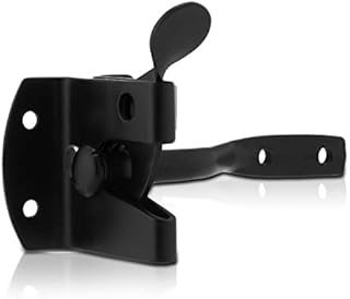XFORT® Black Auto Gate Latch, Door Lock with Black Powder Coating to Resist Corrosion and Protect Against The Weather, Suitable for External Use As Garden Gate Latch, Shed Door Lock, Door Latch