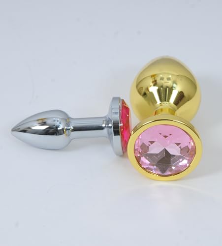 Image of Golden Plug Massager Medium Size and Silver Plug Massager Small S ize for Relaxation and two Set of size for Compatibility (1 GOLDEN + 1 SILVER)