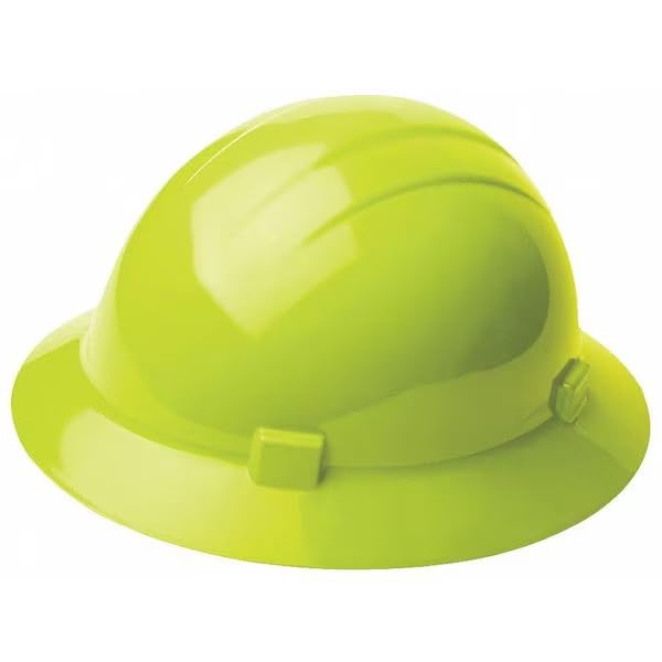 Hard Hat, Polyethylene, 4 Point Pinlock, Type 1, Class E, Hi-Vis Lime, Mfr: 19200-A