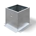 Exhaust Fan Roof Curb- 17.5” square x 26.5” high, 18 gauge galvanized steel construction, vented bolt together flat roof curb (17.5" square)