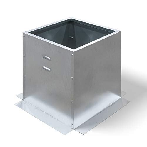 Exhaust Fan Roof Curb- 19.5” square x 20” high, 18 gauge galvanized steel construction, vented bolt together flat roof curb (19.5" square)