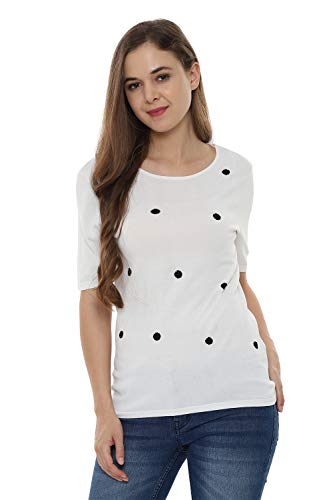Image of Allen Solly Womens Round Neck Polka Dot T-Shirt