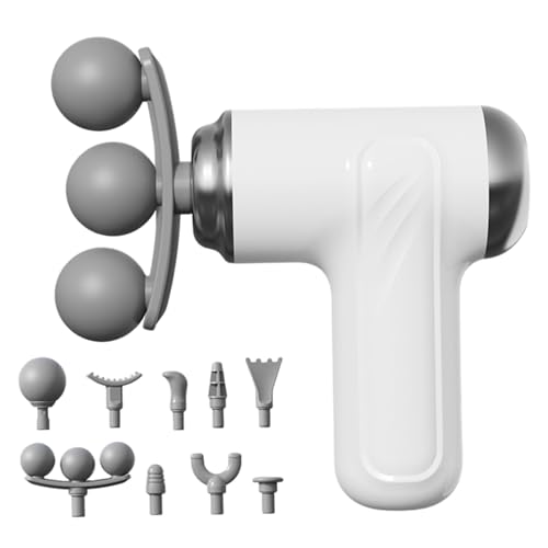 Pistola per massaggio muscolare, pistola per massaggio 6 modalità muscolari con 9 testine sostitutive Piccolo massaggiatore a percussione portatile per viaggi, percussioni