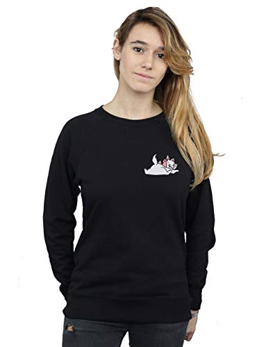 Image of Disney Women's Aristocats Marie Sweet Backside Breast Print Sweatshirt Black Small
