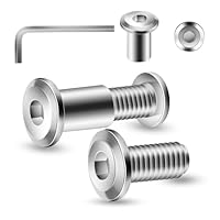 20 Stück Verbindungsschrauben M4 x 20mm, Hülsenschrauben, Möbelschrauben, Möbelverbinder Schrankverbinder für Möbeln, Schränken (20 x Möbelschrauben, 20 x Hülsenmutter, 1 x Innensechskantschlüssel)