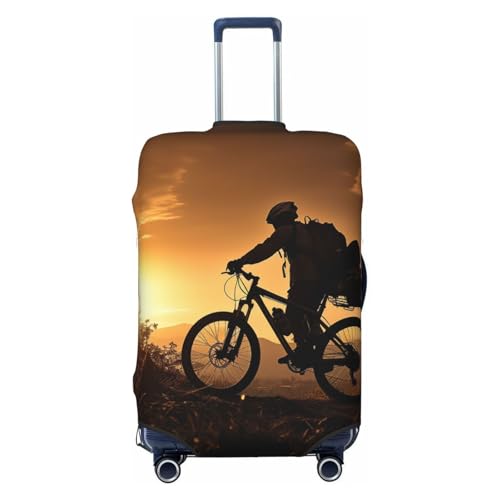 Elastic Travel Luggage Cover for Suitcase Tsa Approved Stretch Scratch-Resistant Suitcase Protector Cover Washable Mountain bike in the evening Baggage Covers Fits 18-32 Inch Luggage Case