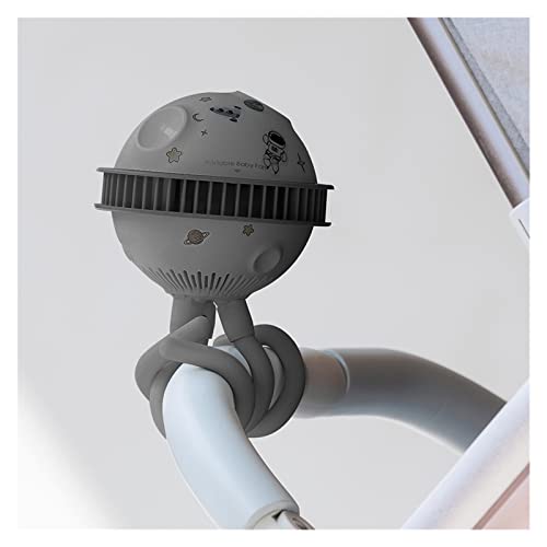 Fan Wandelwagen Fan 1200mAh USB Oplaadbaar zonder vaan for kinderen Veiligheidsfan Diy Sticker Planet-fans for… - Image 4