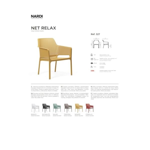 Nardi Relax Stuhl mit Armlehnen Rot
