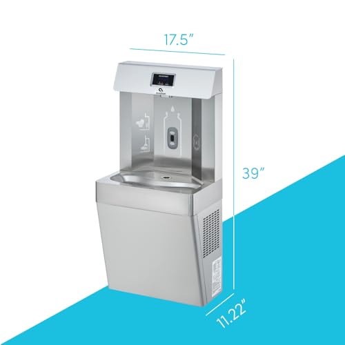 Image of Avalon Wall Mounted Water Fountain with Bottle Filling Station, High Capacity Cooling, Sensor Dispensing, Self Cleaning, Digital Bottle Counter Display, Dual Filtration, ADA Compliant