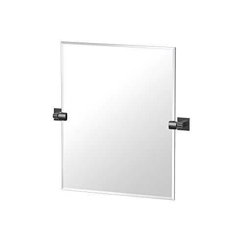 Gatco 4059MXSM Elevate Frameless Rectangle Mirror, Matte Black, 24"H