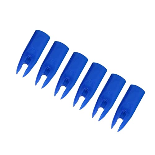 Lamehfyo 50 Pack Archery Arrow Nocks Plastic Nocks Replacement Arrow Tail Glue On 7mm Arrow Shaft Archery Nocks for DIY Arrows End Accessory (Blue)