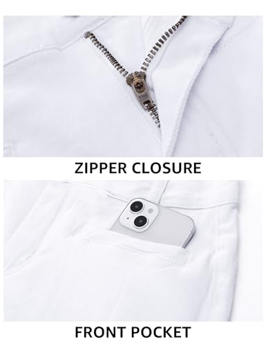 luvamia Capri Jeans for Women High Waisted Slim Straight Stretchy Denim Capris Pants Welt Pockets Casual Cropped Jeans4