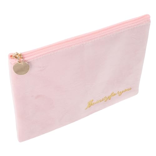 Bolsa portátil para toallas sanitarias con cremallera rosa miniatura 1