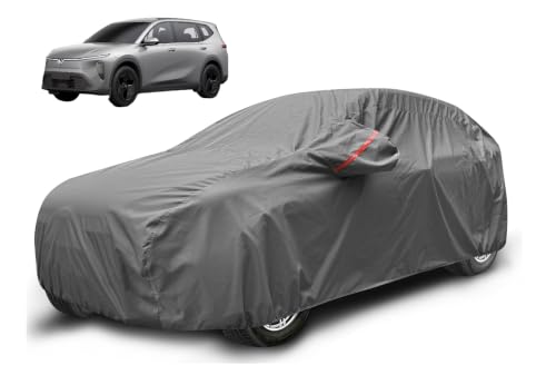 Image of Auto Hub Car Cover Compatible with Vinfast MPV 7 with Mirror Pocket, Waterproof Layers, MPV7 Car Cover Waterproof - Taiwan Grey
