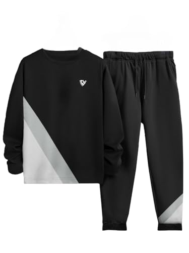 Image of Noble Monk Men Regular Fit Cord-Set | Round Neck Full Sleeve Tshirt with Lower | Relax Fit Track Suit For Men