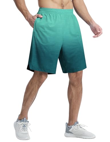 EZRUN Men's 9" Quick Dry Basketball Workout Shorts with Zip Pockets