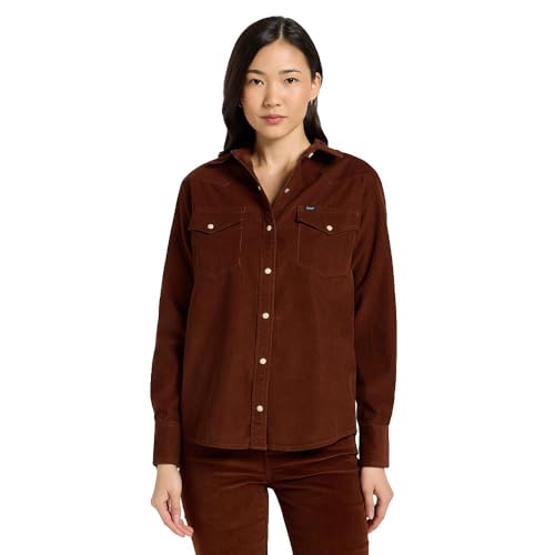 Lee Regular Western Shirt Camiseta, Marrón Luxe, XS Mujeres