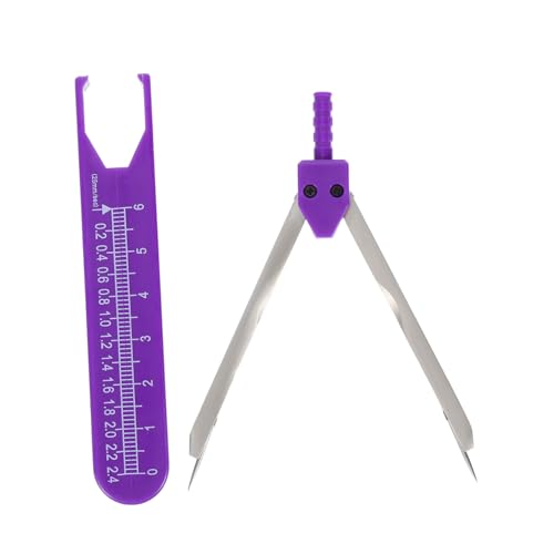 Zerodeko Electrocardiogram Measuring Tool with Precision Machined Calipers and Clear Scale Markings Iron and Plastic Cardiology Ruler for Nursing and Cardiac Care Instrument Use in Medical