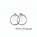 Small 10mm Gold Hoop Earrings for Women, 14K Yellow Gold Filled Handmade Tiny Thin Hoops 20 Gauge