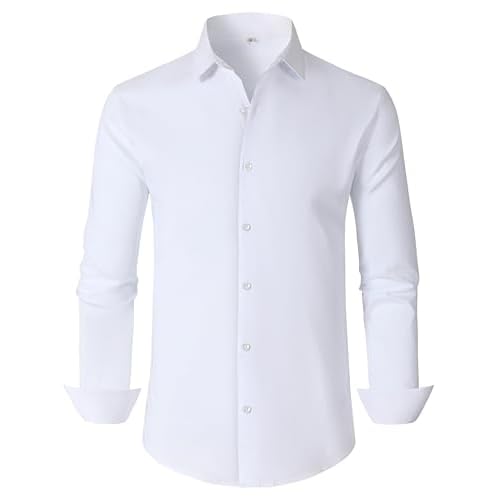 BBIBBI Mens Dress Shirts for Men Long Sleeve Wrinkle Free Button Down Shirt Formal Business Casual Shirts