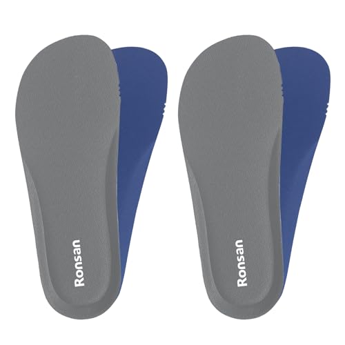 Image of Ronsan 2 Pairs Shoe Insoles of Clog Garden Shoes, Extra Wide Barefoot Shoe Inserts Pads for Nurse Shoes, Garden Work Sandals, Thin Replacement Insoles for Women 14 / Men Size 12, Grey
