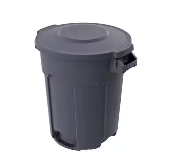 20 Gallon Heavy Duty Commercial Outdoor Trash Can in Grey AN80067