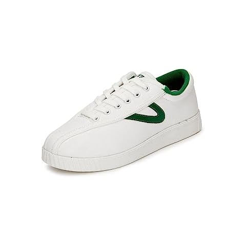 TRETORN Women's Nylite Plus Canvas Sneakers, White/Green, 9 Cover