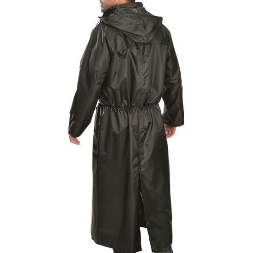 Double-s Men's Saddle Slicker Adult Rain Coat, Black, Large