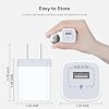 AILKIN USB Charger Wall Plug, [5Pack-1Port] Fast Charging Outlet AC Power Adapter Block Cube for iPhone, iPad, Samsung, Camera, Android or Type C Phones & Tablets Charge Multiple USB Hub Station Base
