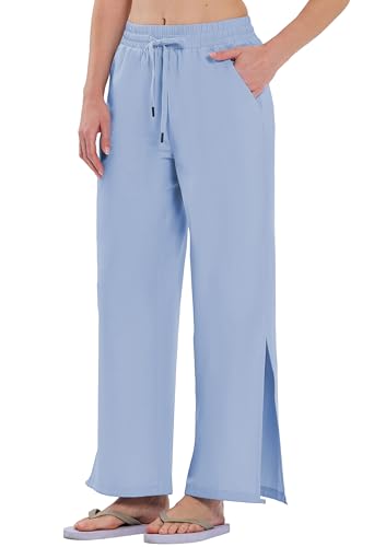 LastFor1 Women's 24''/26''/28'' Wide Leg Swim Beach Pants Waterproof UPF 50+ Lightweight Travel Pants with Pockets