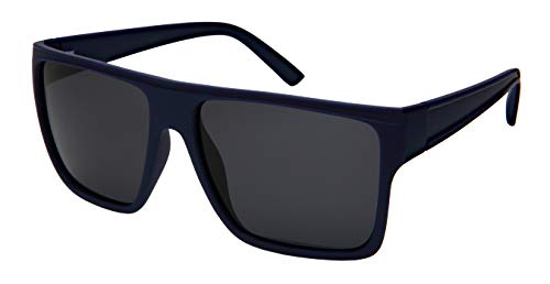 Edge I-Wear Square Sunglasses for Men Women Polarized Lens 1408-P-3(M.NAVY.sd)