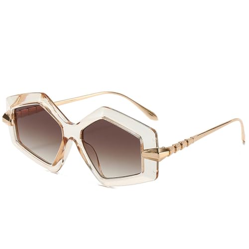 Lunettes de soleil serpent femmes anti-éblouissement UV400 monture polygone légère