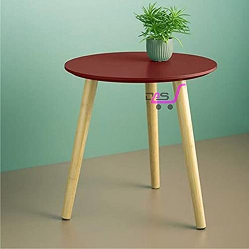 Image of Shoppee Fold-able Oval Shaped Side Table /Tea Coffee Breakfast Table (Brown Round)