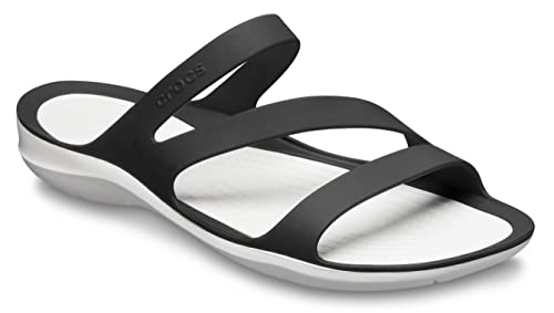 Sandália, Crocs, Swiftwater Sandal, Black/White, 35, Feminino