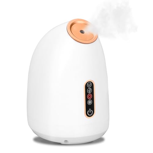 Snowtaros Facial Steamer, 4 Modes Nano Ionic Face Steamer for Facial Deep Cleaning & Moisturizing, Hot/Cool Mist Sprayer for Home Facial Sauna Spa, Face Humidifier Atomizer, 2-in-1 Portable Humidifier