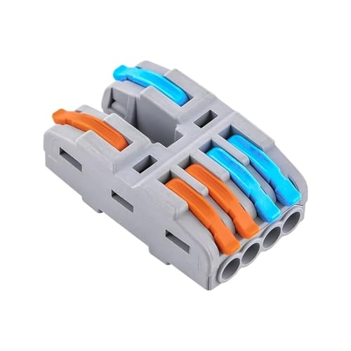 Multiple in Out Quick Lever Electrical Connectors Universal Splitter Cable Reusable Home Terminal Block Daily Tools(422-4,10Pcs)