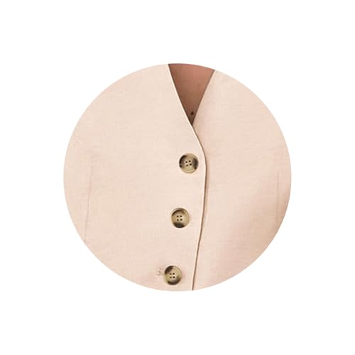 Summer Two Piece Sets for Women Sleeveless V Neck Button Down Blazer Vest and High Waisted Work Suit Short Set2