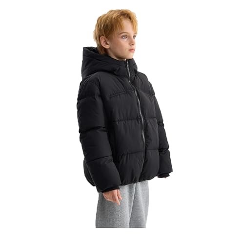 Boys Girls down Jackets Thick Zip up Hooded Puffer Coats with Pockets Kids Plain Quilted Warm Lightweight Parka Outwear3