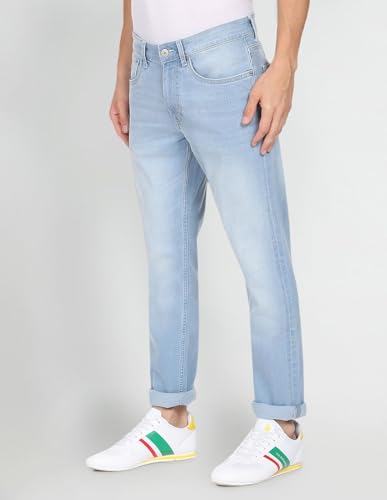 Image of U.S. POLO ASSN. Denim Jeans for Men - Slim Tapered Fit, Mens Jeans for Office & Regular Wear - 34, Light Blue