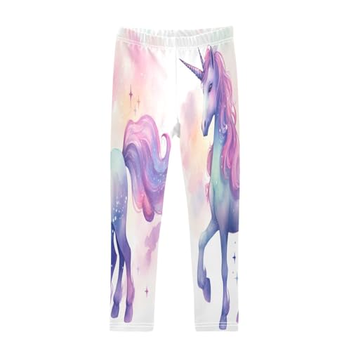 Toddler Girls Leggings Printed Yoga Pants Leggings Pink Hair Unicorn for Kids