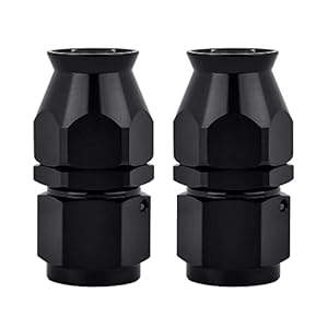 EVIL ENERGY 6AN PTFE Hose End Fitting Straight Black for PTFE Hose Only 2PCS