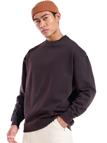 Image of Bewakoof Men's Fleece Oversized Fit Sweatshirt | Bewakoof Heavy Duty 1.0 | Sweatshirt for Man Winter Wear