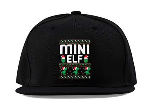 Casquette baseball dinosaures de Noël noire style fullcap visière plate taille unique pour sport