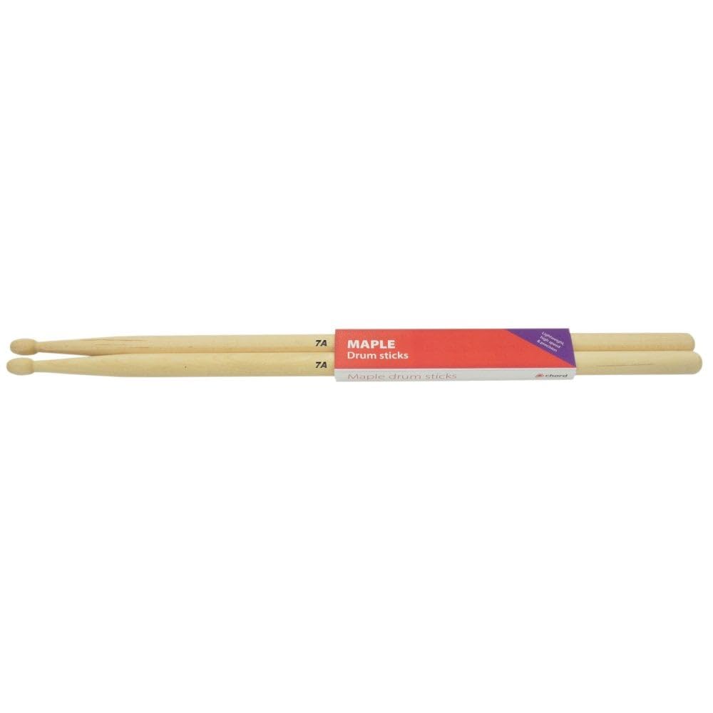 Chord | Maple Drums Sticks Supplied in Pairs | 7A - Wood
